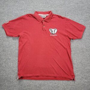 Alabama Crimson Tide Polo Shirt Mens XL Red‎ Short Sleeve NCAA Football Elephant